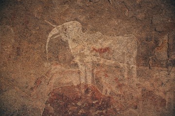 white Elephant paining  Philips cave  Namibia