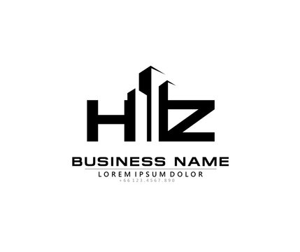 H Z HZ Initial building logo concept