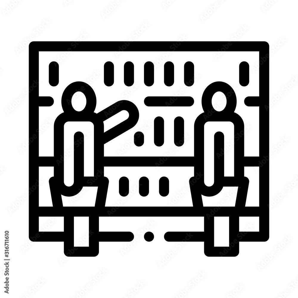 Poster customers counter icon vector. outline customers counter sign. isolated contour symbol illustration