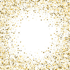 Gold triangles luxury sparkling confetti. Scattere