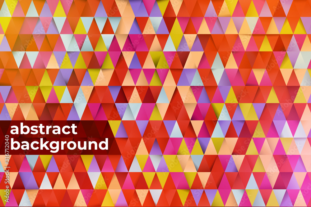 Poster colored triangles abstract background. design templates with copy space for text. 3d minimalist geom