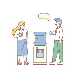 Simple Line art business people vector