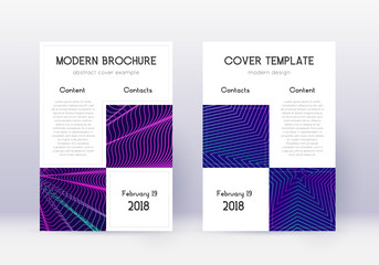 Business cover design template set. Neon abstract 