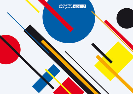 Abstract geometric colorful vector background. Malevich style inspiration