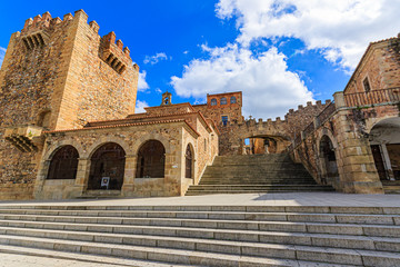 Plaza Mayor in Caceres, Spanien / Panorama