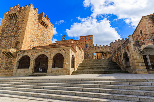 Plaza Mayor in Caceres, Spanien / Panorama