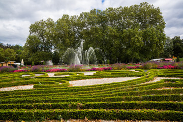 plants in park of baroque castle