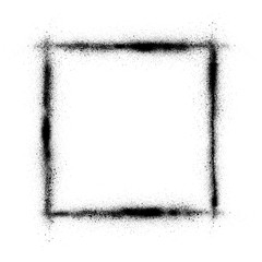 graffiti square frame sprayed in black over white