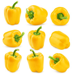 sweet yellow pepper, paprika, isolated on white background, clipping path, full depth of field