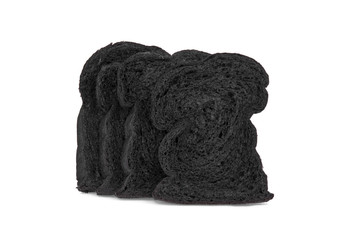 charcoal bread isolated on white background