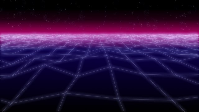 synthwave noize net Retro Background 3d render