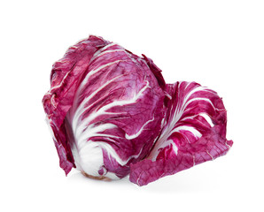 Obraz premium red radicchio isolated on white background, healthy food