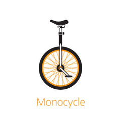 Unicycle Outline Icon or Logo BW Template © krugli
