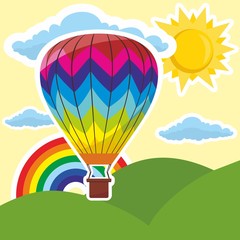 Vector illustration balloon with rainbow