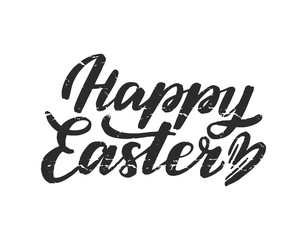 Happy Easter lettering for greeting card. Happy easter text for cards, postcards, festive design. Vector poster EPS 10