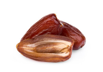 dried date fruits isolated on white background