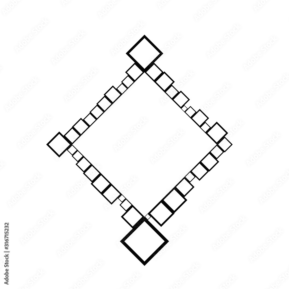 Poster minimal black and white square badge decoration element - monochrome modern abstract vector graphic 
