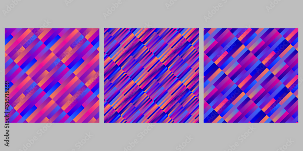 Poster gradient geometrical diagonal stripe pattern background design collection - abstract vector graphic