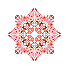 Colorful isolated abstract gemstone star logo template - ornamental geometrical vector element with curved shapes