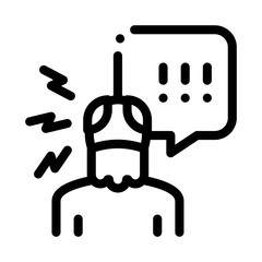 Old Man Screaming Icon Vector. Outline Old Man Screaming Sign. Isolated Contour Symbol Illustration