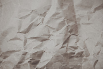 White rough crumpled paper as texture and background for design. 