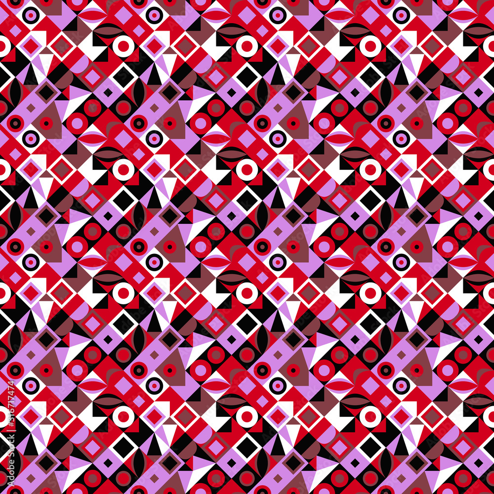 Poster seamless geometric pattern background - colorful abstract vector design