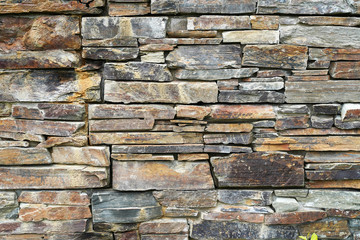 Stone wall composed of stones of various shapes,Natural background