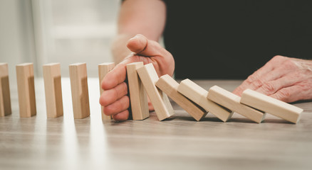 Concept of business control by stopping domino effect