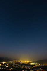 姨捨から見る長野盆地の夜景