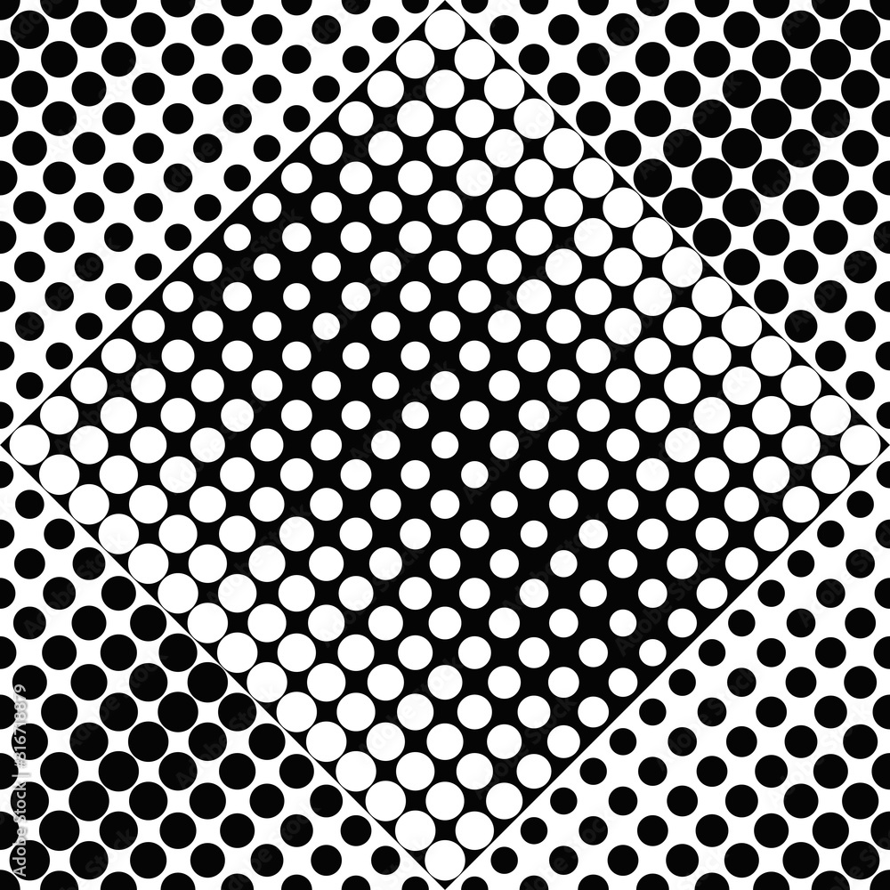 Poster black and white circle pattern background - abstract monochrome vector graphic