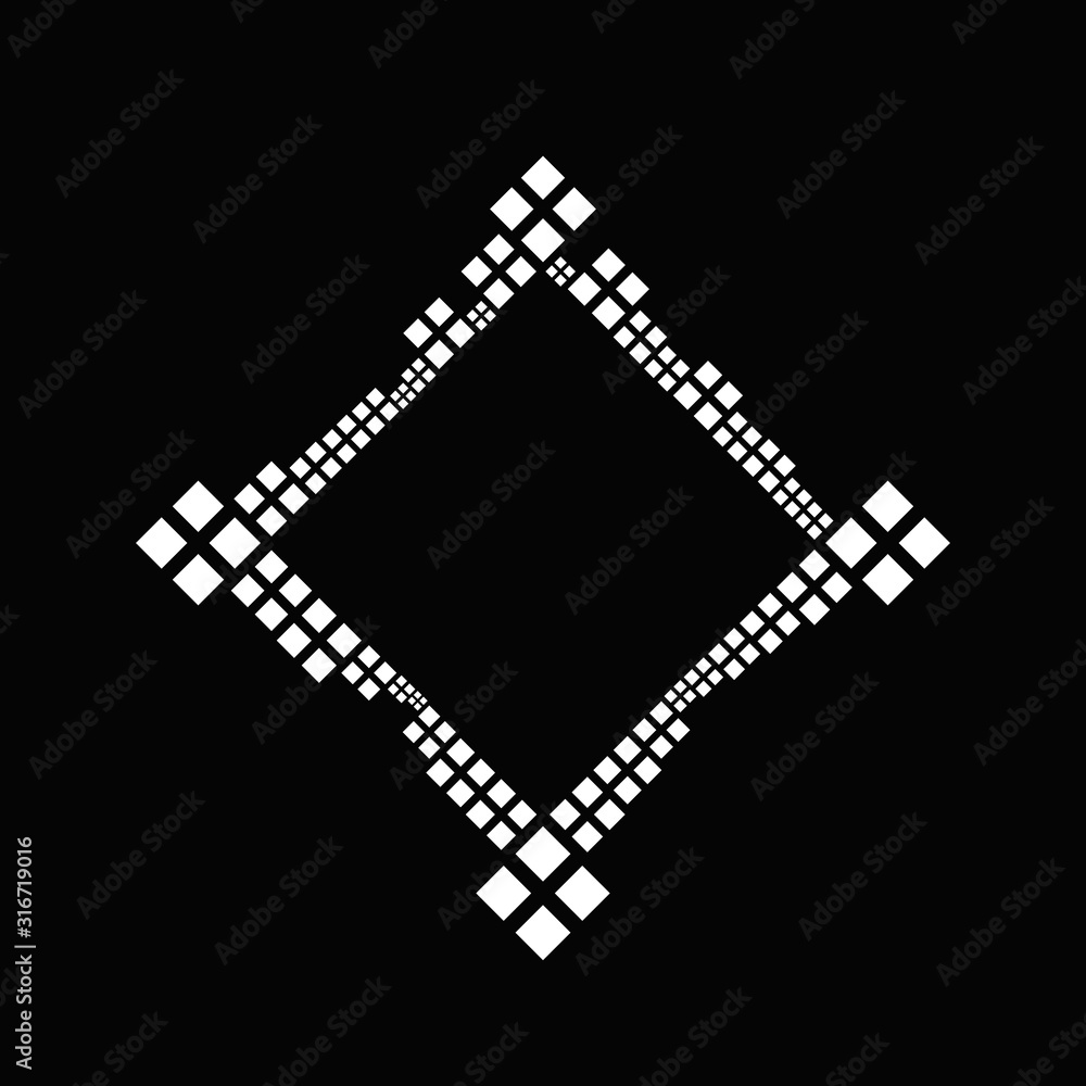 Poster black and white geometrical minimal diagonal square border background template - monochrome modern a