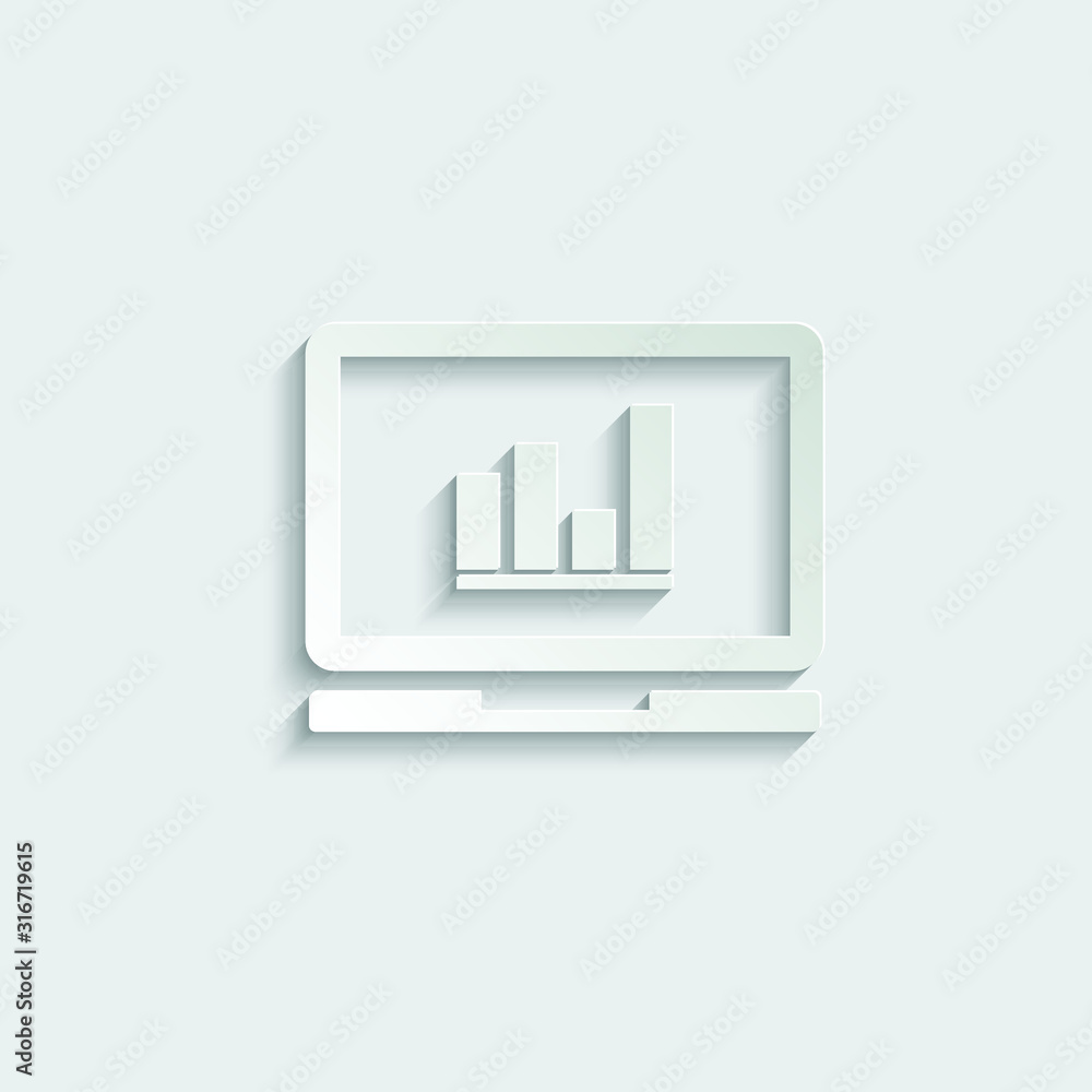 Poster paper graph icon vector. chart symbol