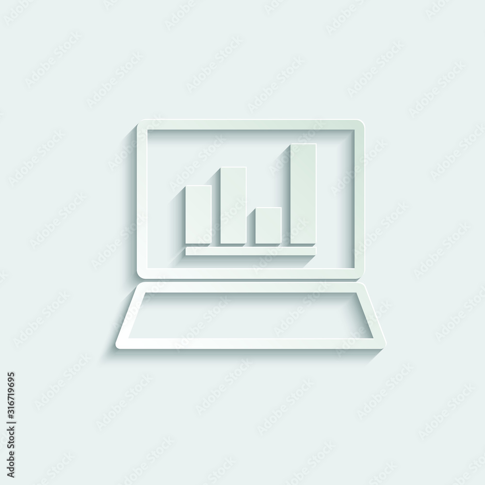 Poster paper graph icon vector. chart symbol