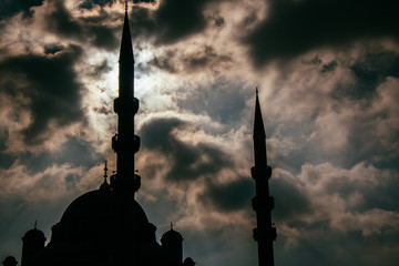 Silhouette of a mosque in Istanbul
