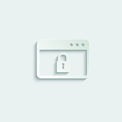 paper  browser icon. Webpage icon/ internet icon with lock sign vector