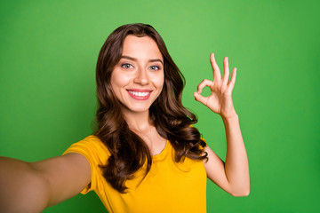 Self-portrait of her she nice-looking attractive lovely charming winsome cheerful cheery...