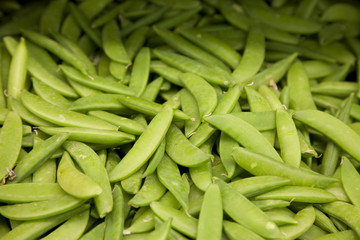 Close-up of green peas in farmer's market