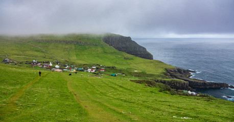 The village in Mykines island, Faroe Islands