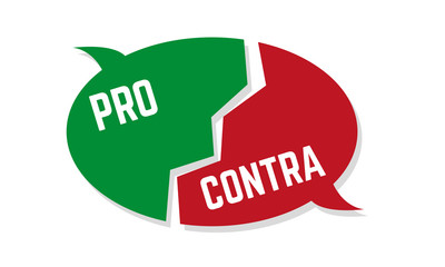 Pro und Contra Button in Sprechblase