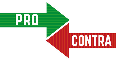 Pro und Contra Pfeile in rot und grün