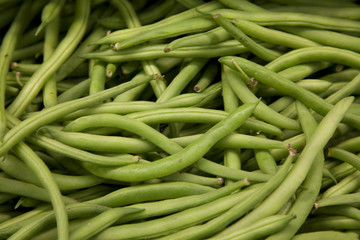 Close-up of string beans in market