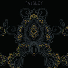 Elegant beautiful dark paisley element