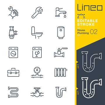 Lineo Editable Stroke - Plumbing line icons