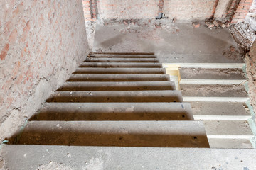 Stairway in Old Abandoned Building