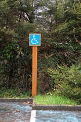 wheelchair traffic signal on the street in Bilbao city Spain
