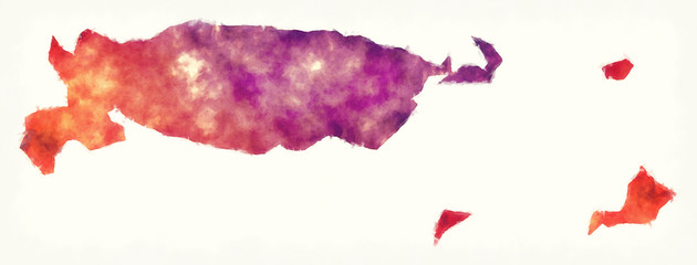 Manus province watercolor map of Papua New Guinea