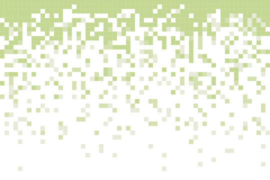 Fading pixel pattern background. Green and white pixel background. Vector illustration.