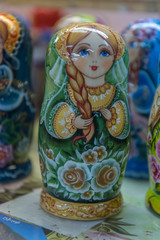Matryoshka dolls in the Khokhloma store for sale