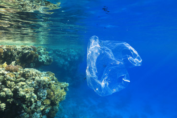 Fototapeta na wymiar Plastic pollution in the ocean