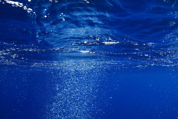 Water surface with air bubbles